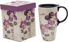 Tall Ceramic Travel Mug 17 Oz. Coffee Cups Sealed Lid with Color Box (