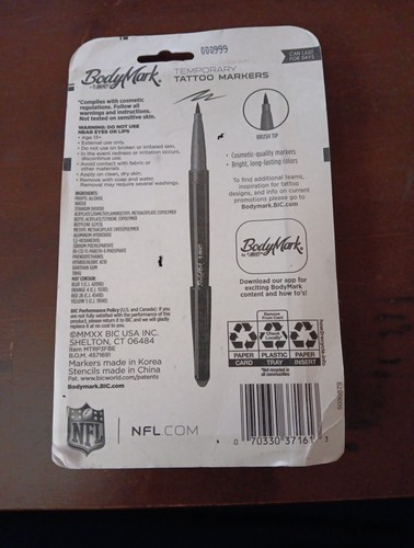 NFL Chicago Bears Bodymark Temporary Tattoo Markers - Picture 2 of 2