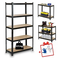 Metal Storage Shelf 5-Tier Loft Style | Heavy-Duty MDF Rack 875kg Load
