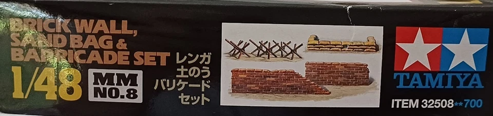 Tamiya, Brick Wall, Sand Bag & Barricade set, scala 1/48. Mint boxed, completo - Immagine 3 di 3