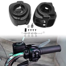 Black Handlebar Switch Housing Covers For Harley Sportster XL883 Road King FLHR