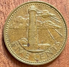 Barbados 5 Cents 1991 - South Point Lighthouse