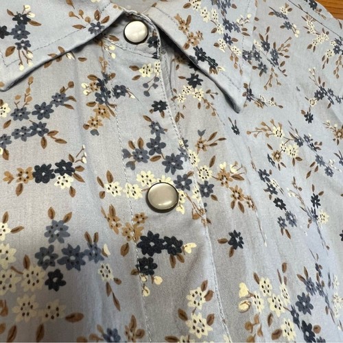 ERIKA Hemd hellblau geblümt Langarm Kragen Druckknöpfe 100% Baumwolle XL - Bild 2 von 4