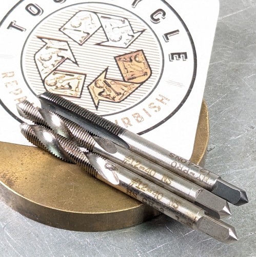 3 Rubinetti 12-40 NS Spirale 2 Flauti/Punti Affilati! Utensile per macchinista HSS Regal USA§067 - Foto 2 di 8
