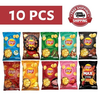 10 PCS different flavors Lay's potato chips 120 and 95 g mix of flavors (1175g)