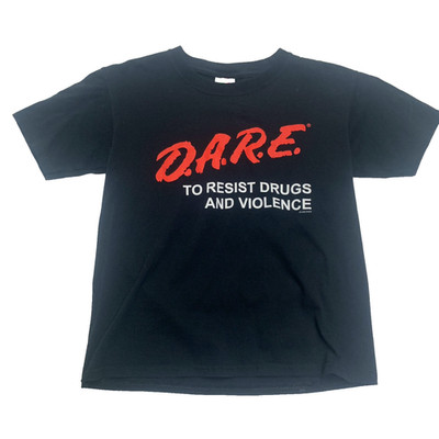 VINTAGE DARE T-SHIRT SIZE YOUTH MEDIUM FRUIT OF THE LOOM EUC