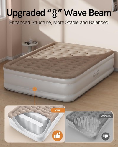 King Air Mattress with Built in Pump, Upgraded 20” Raised Blow Up Mattress, I... - Picture 4 of 6