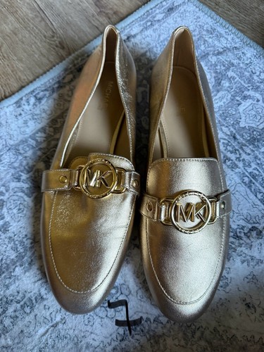 Michael Kors Damen-Flats Größe 7 M Gold