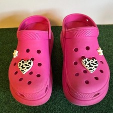 Crocs Classic Mega Crush Clog Unisex Thick Soled Sandals Fuchsia Pink Women Sz 7
