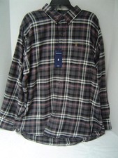 NEW MENS IZOD ASPHALT/MULTI COLOR LONG SLEEVE FLANNEL SHIRT SIZE XXL