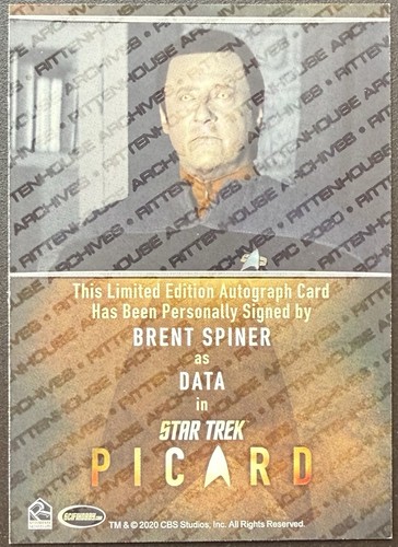 2021 Star Trek Picard Season 1 Brent Spiner Autograph Card as Data Bordered EL - Picture 2 of 2