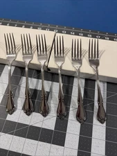Oneida True Rose (6) Dinner Forks Stainless Flatware Rogers Arbor Rose