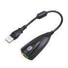 3pcs USB 7.1 External Cable With Sound High Sound Quality Card Black