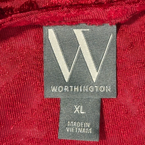 Worthington XL Luxury Red Low Back 3/4 Sleeve Shinny Sexy - Picture 5 of 6