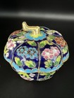 New ListingAntique Cloisonne Lidded Pumpkin Shaped Trinket Box China Inv#1