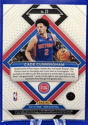 2021-22 Panini Prizm Cade Cunningham Rookie Emergent Pistons