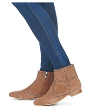 French Connection Wester Studded Tan Suede Bootees. Nwt. Sz 8.5