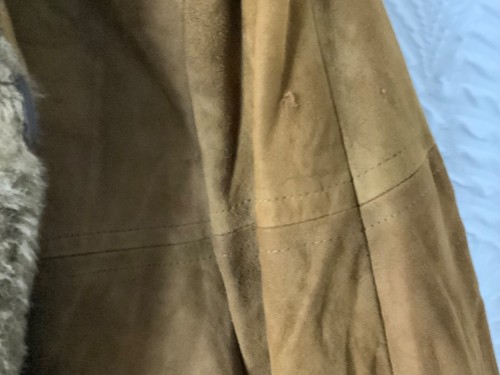 Giacca cappotto vintage Lakeland Sportswear pelle scamosciata pelliccia sintetica foderato pesante uomo 44 - Foto 3 di 12