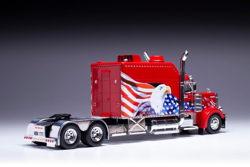 IXO 1/43 TR171.22 PETERBILT 379 Custom 2002 Red/White USA Tractor Cab Rare! - Foto 3 di 23