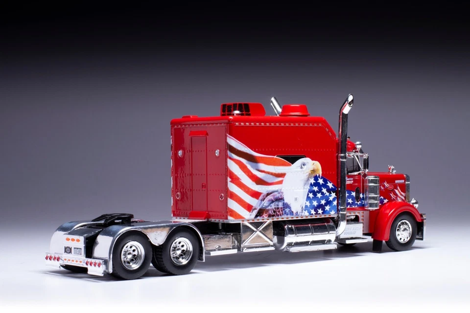 IXO 1/43 TR171.22 PETERBILT 379 Custom 2002 Red/White USA Tractor Cab Rare! - Immagine 3 di 4