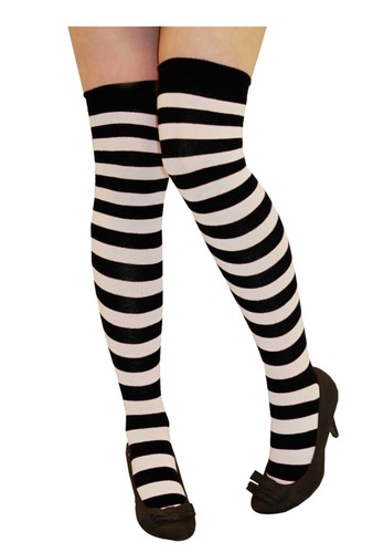 Calcetines por encima de la rodilla lisos y rayas hasta el muslo adultos elásticos OTK para mujer - Imagen 10 de 19