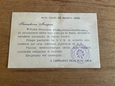 1949 Request To Meet With Pope Pius XII In Italy Chaplain Of The MIN Italia Vtg