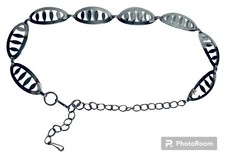 NWOT Vintage NOS Bright Silvertone Chain Waist Belt Adjustable 29  -40  Fashion