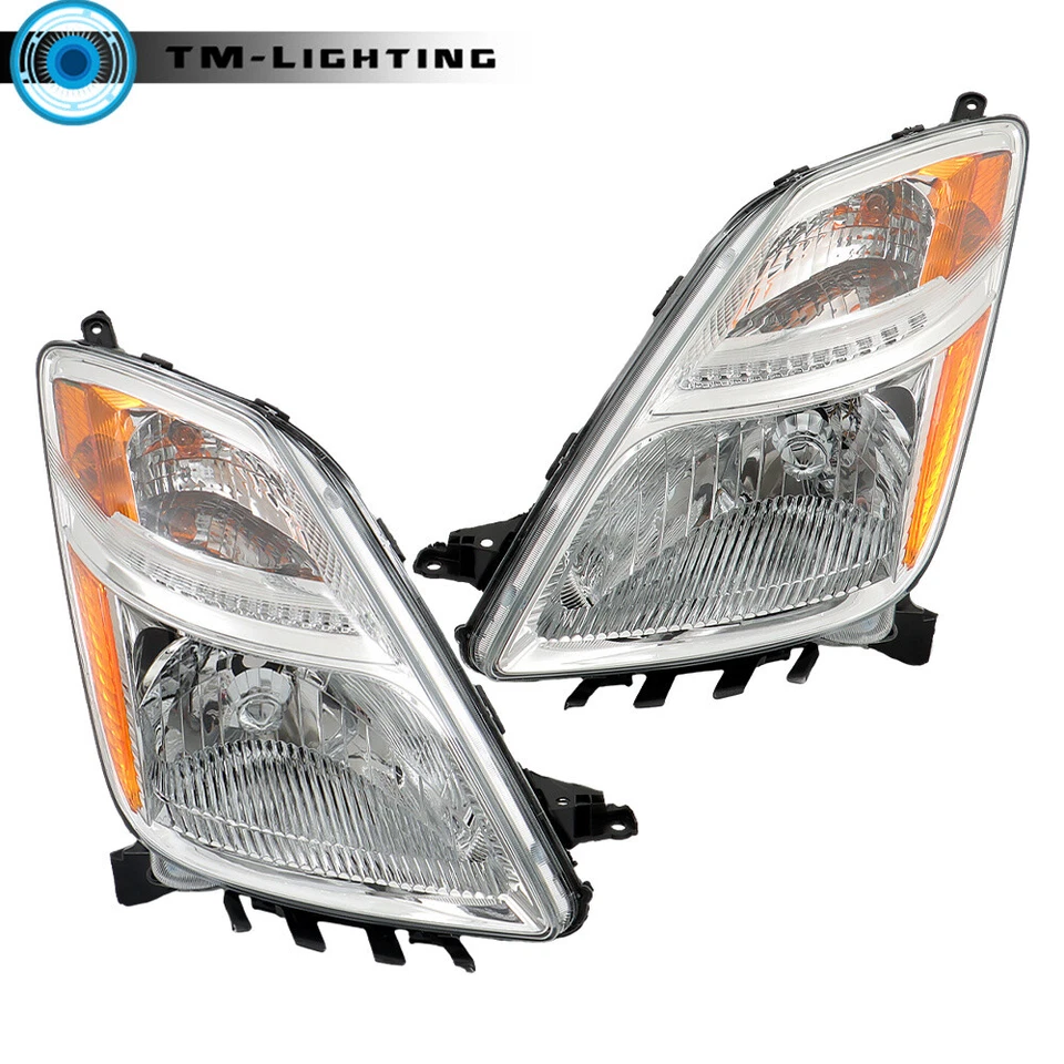 Faros laterales izquierdo+derecho cromados para Toyota Prius 2006 2007 2008 2009 halógenos Foto 3 de 4