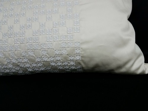 Hotel Collection IVORY EMBROIDERED DECORATIVE PILLOW 680 THREAD COUNT 14X24 NEW - Picture 8 of 11
