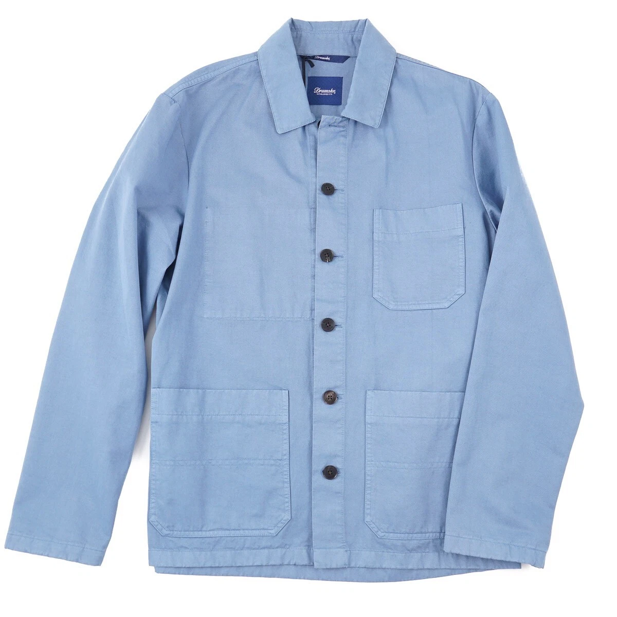 Drumohr Sky Blue Garment-Washed Cotton Casual Chore Jacket M (Eu 48) NWT image 1
