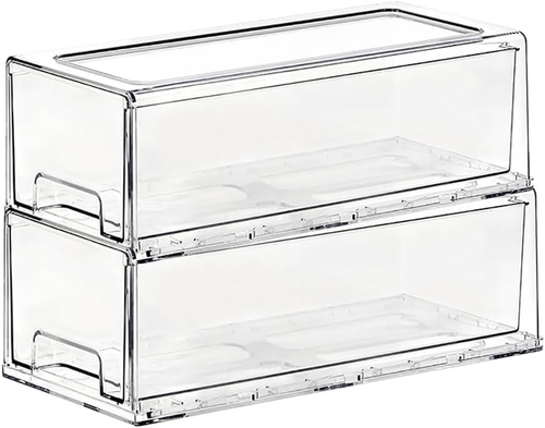 Stackable Storage Drawer, Pull Out Plastic Food Fridge Organizer Bins for Pantry - Picture 12 of 12