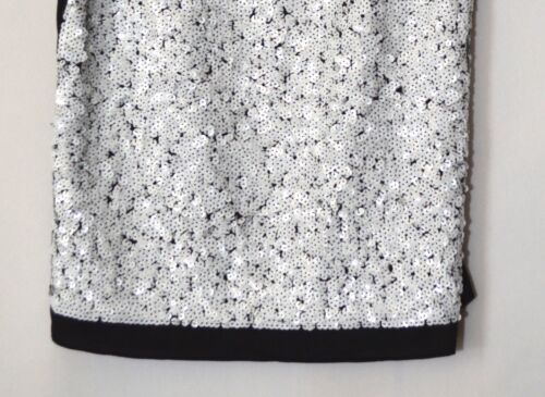 ANN TAYLOR Womens Black with White Sequins Top Blouse Short Sleeves Size M P - Bild 3 von 12