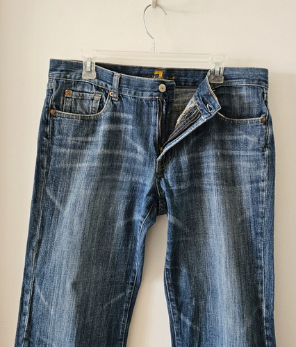 7 FOR ALL MANKIND MENS COTTON DENIM BLUE JEANS SIZE 34 - Picture 4 of 13
