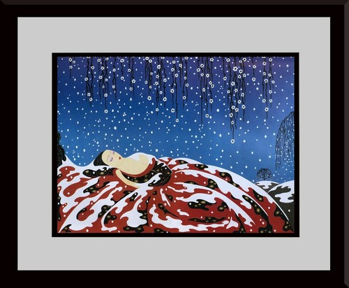 ERTE - 'Sleeping Beauty' Custom Framed Original Book Print - Picture 2 of 2