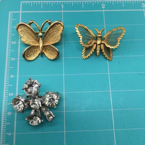 Spille spille sparse farfalle e strass Monet & Sarah Coventry LOTTO di 3 - Foto 4 di 5