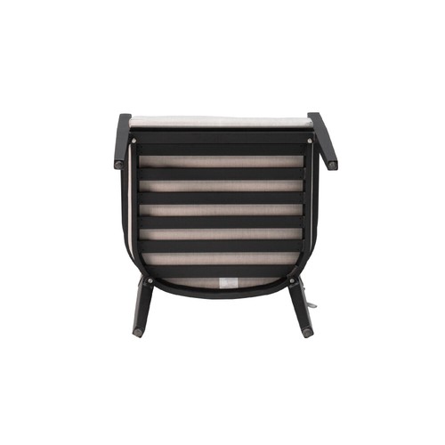 4PCS Outdoor Patio K/D Alloy Dining Chairs W/Fabric Cushions Tapered Feet Black - Picture 7 of 8