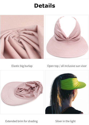 Womens Summer Wide Brim Foldable Sun Hat Anti-UV Ladies Beach Visor Caps Hat NEW - Picture 9 of 29