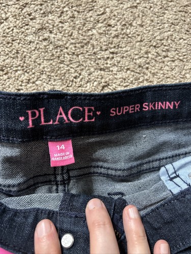NWT The Children’s Place Size 14 Super Skinny Dark Wash Jeans Color #744 - Picture 5 of 6