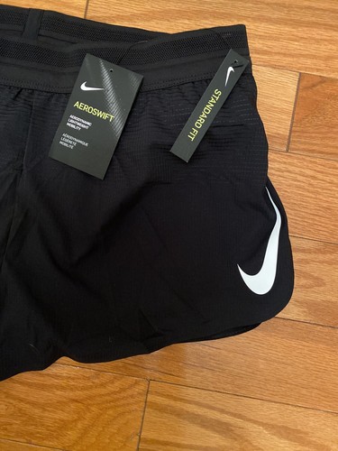 $80 NEW Mens Nike Aeroswift Running Racing Shorts Black 2" AQ5257 410 LARGE - Picture 2 of 5