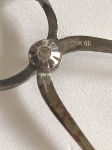 Antique GEORG JENSEN STERLING SILVER SUGAR TONGS Cactus PATTERN Denmark Rare GI - 第 3/8 張圖片