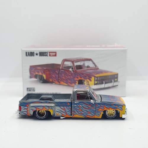 MINI GT KAIDO HOUSE CHEVROLET SILVERADO DUALLY ON FIRE V1 KHMG127 CHASE - Picture 9 of 14