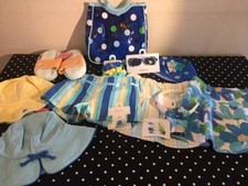 Vintage Gymboree Pool Party skirt skort shorts hat hair tote purse 5 NWT EUC