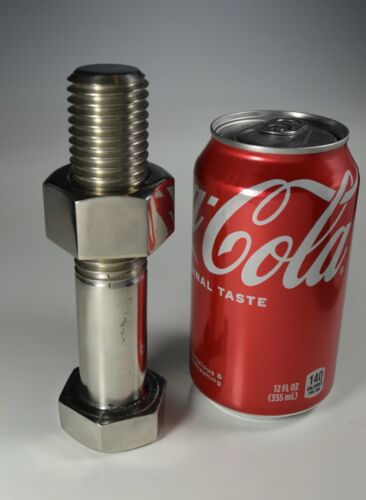 Vintage Machine Age Over Sized Nut Bolt Paperweight Trompe l'oeil Steel - Picture 3 of 7
