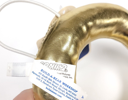 Build a Bear Workshop Sonic the Hedgehog 2 Plush Gold Ring Wristie - Picture 4 of 4