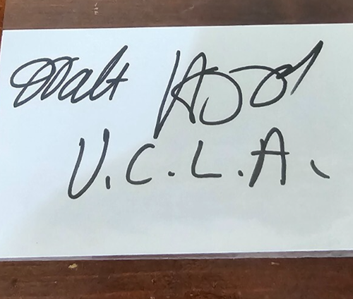 Walt Hazzard signed 3x5 index card UCLA BASKETBALL from 1961-64 - Picture 2 of 2