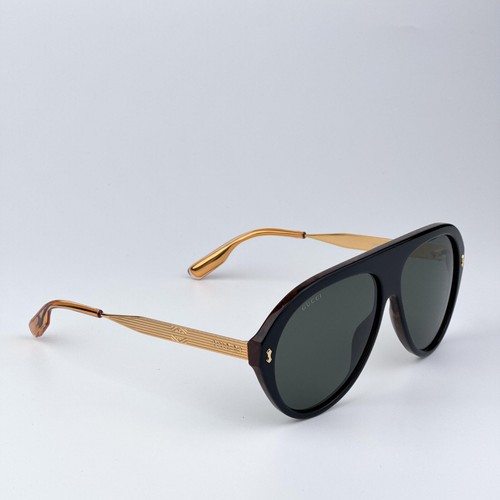 Gucci Herren Sonnenbrille Schwarz Gold Havanna Grau Pilotenbrille GG1515S 001 BRANDNEU - Bild 7 von 13