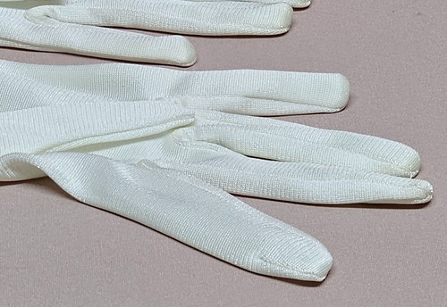 Full Length Evening Gloves Vintage Retro 100% Nylon Ivory Size 7 Ivory B9R2351 - Picture 2 of 7