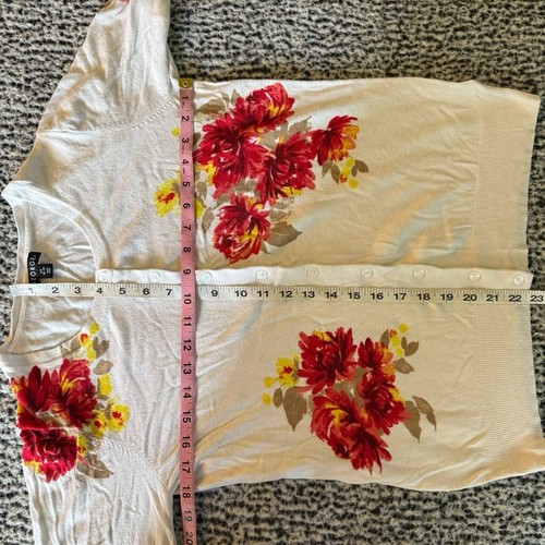 Cárdigan para mujer George talla L blanco floral - Imagen 6 de 7