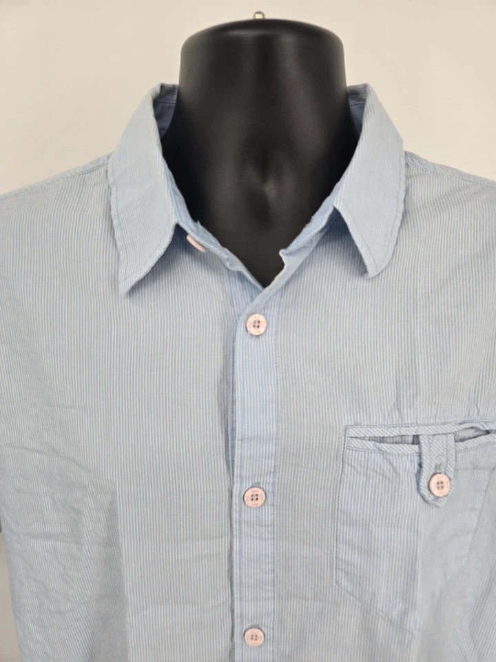 Camisa Lost Mayhem Adulto Grande Azul Blanco Rayas Surf Aire Libre Playa Hombres Foto 3 de 4