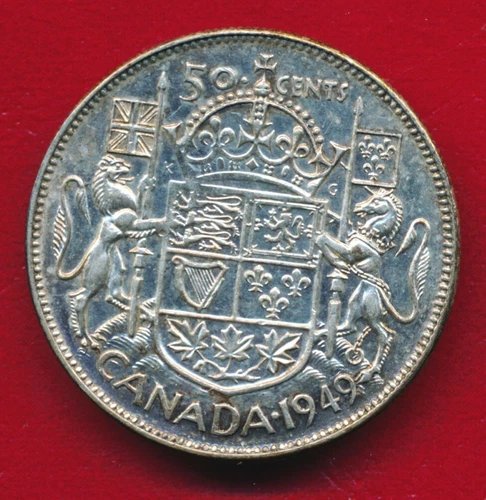 Canada 1949 50 CENTS .3000 ounces of SILVER!